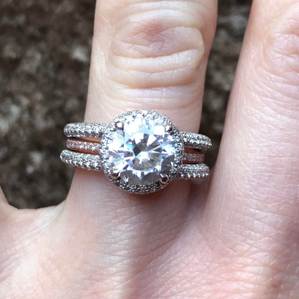 18 Carat White And Rose Gold Engagement Ring